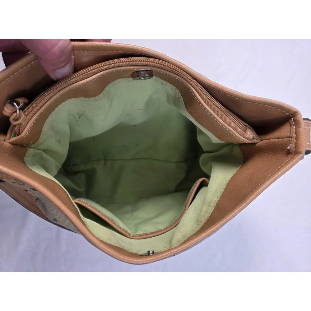 Carribbean‎ Joe Floral Handbag Canvas And Leather Purse